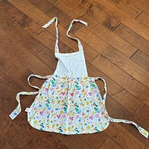 Anthropologie White and Multicolor Floral Apron